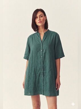 Joie Green 100% Linen Dress Small NWOT